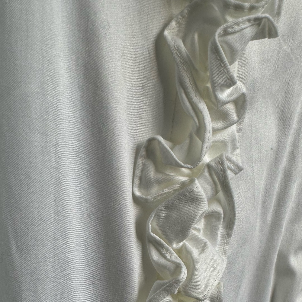 Etcetera White Ruffled Button Down Blouse - image 4